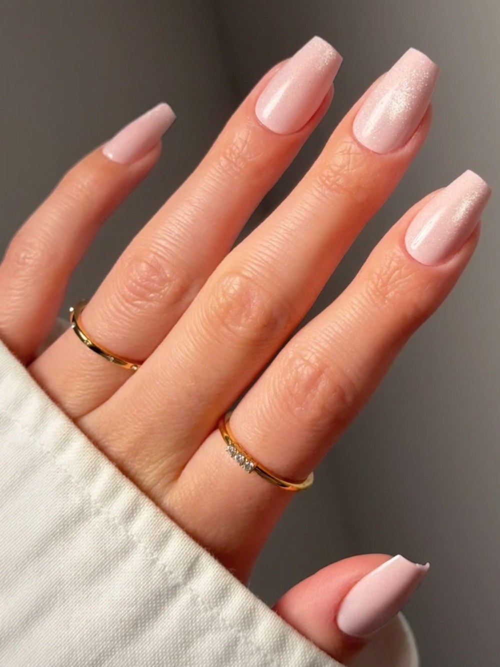 Sheer Pink Glamnetic Press On Nails NIB Sparkly Pink Coffin